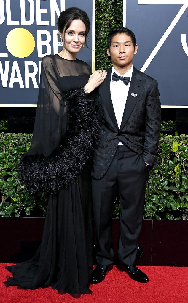 Angelina Jolie, Pax Jolie-Pitt, 2018 Golden Globes