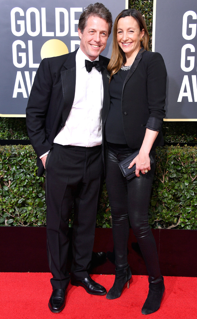 Hugh Grant, Anna Eberstein, 2018 Golden Globes, Couples