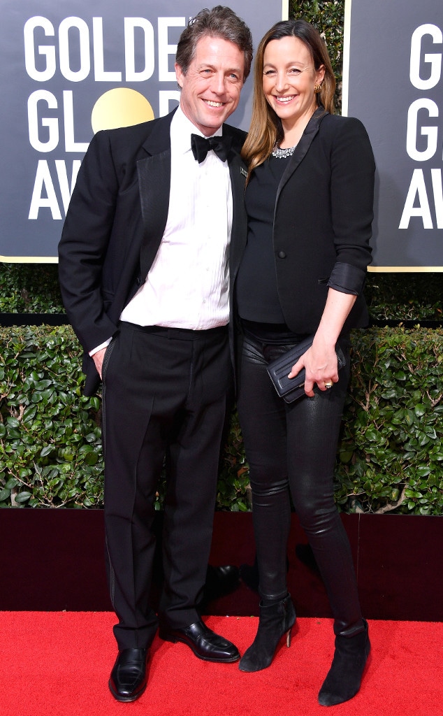 Hugh Grant, Anna Eberstein, 2018 Golden Globes, Couples