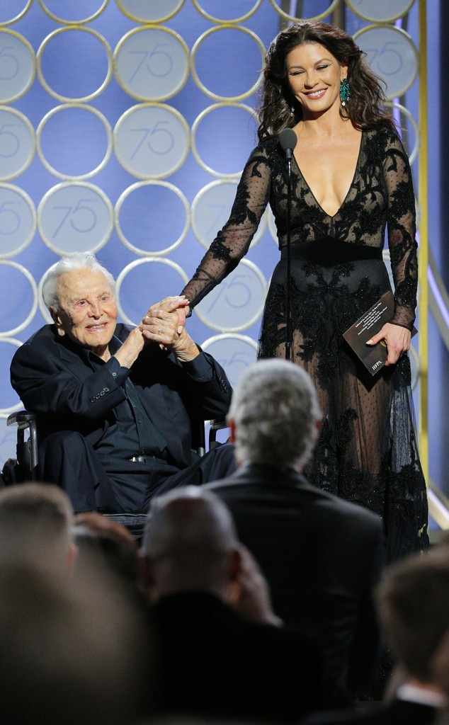 Kirk Douglas, Catherine Zeta Jones, 2018 Golden Globes