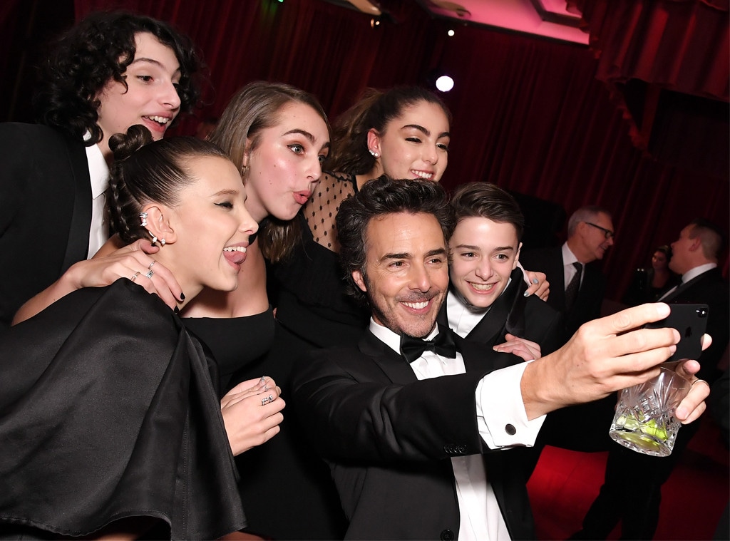 Finn Wolfhard, Millie Bobby Brown, Noah Schnapp, Shawn Levy, 2018 Golden Globes, Party Pics