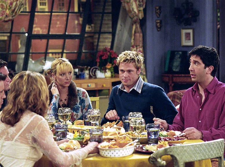 Friends, Thanksgiving, Brad Pitt, Courtney Cox, Jennifer Aniston, Lisa Kudrow, Matthew Perry, Matt LeBlanc, David Schwimmer