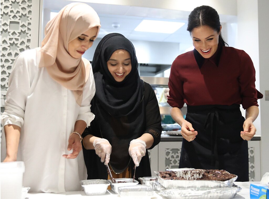 Meghan Markle Looks Radiant in Red at Hubb Community Kitchen Visit E