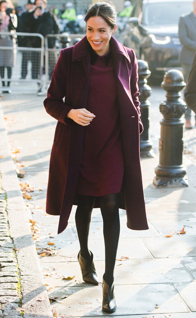 Meghan Markle Looks Radiant In Red At Hubb Community Kitchen Visit