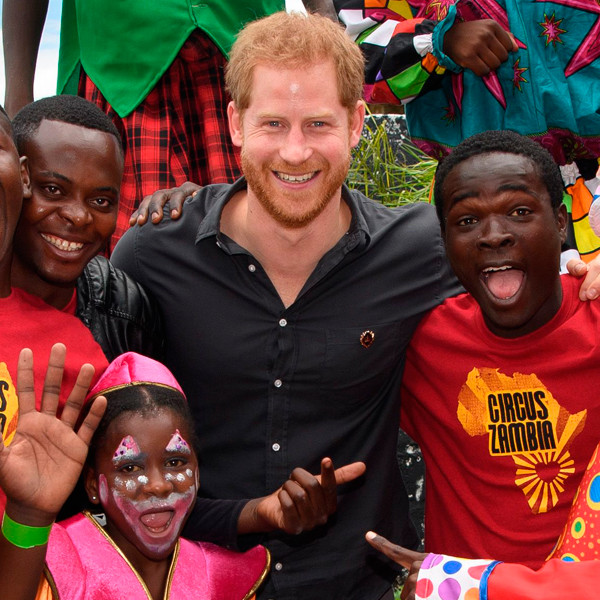 Prince Harry Is Delighted as He Greets Circus Performers in Zambia E