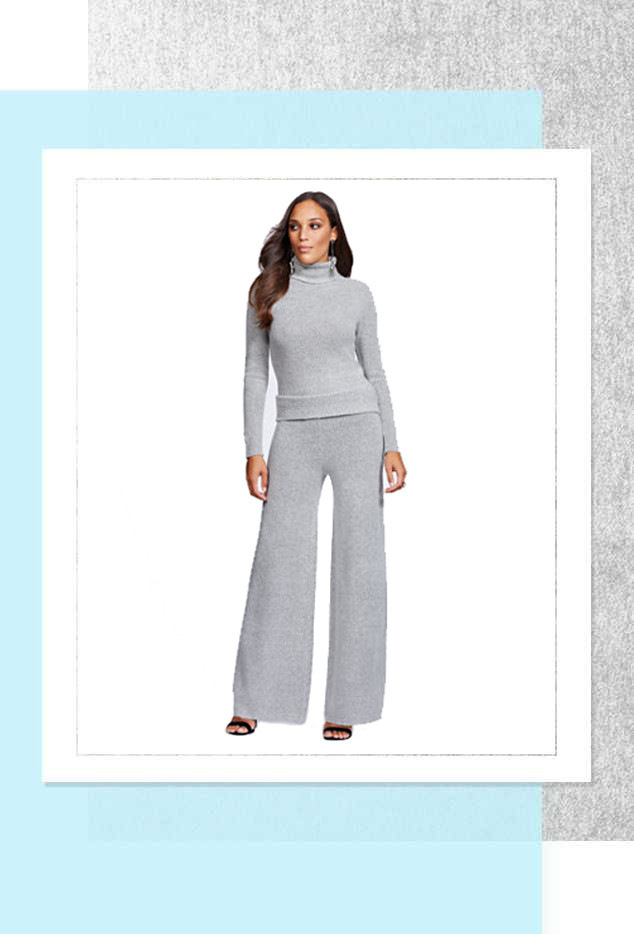 NY & Co. x Gabrielle Union Grey Sweater Palazzo Sweater and Pants from