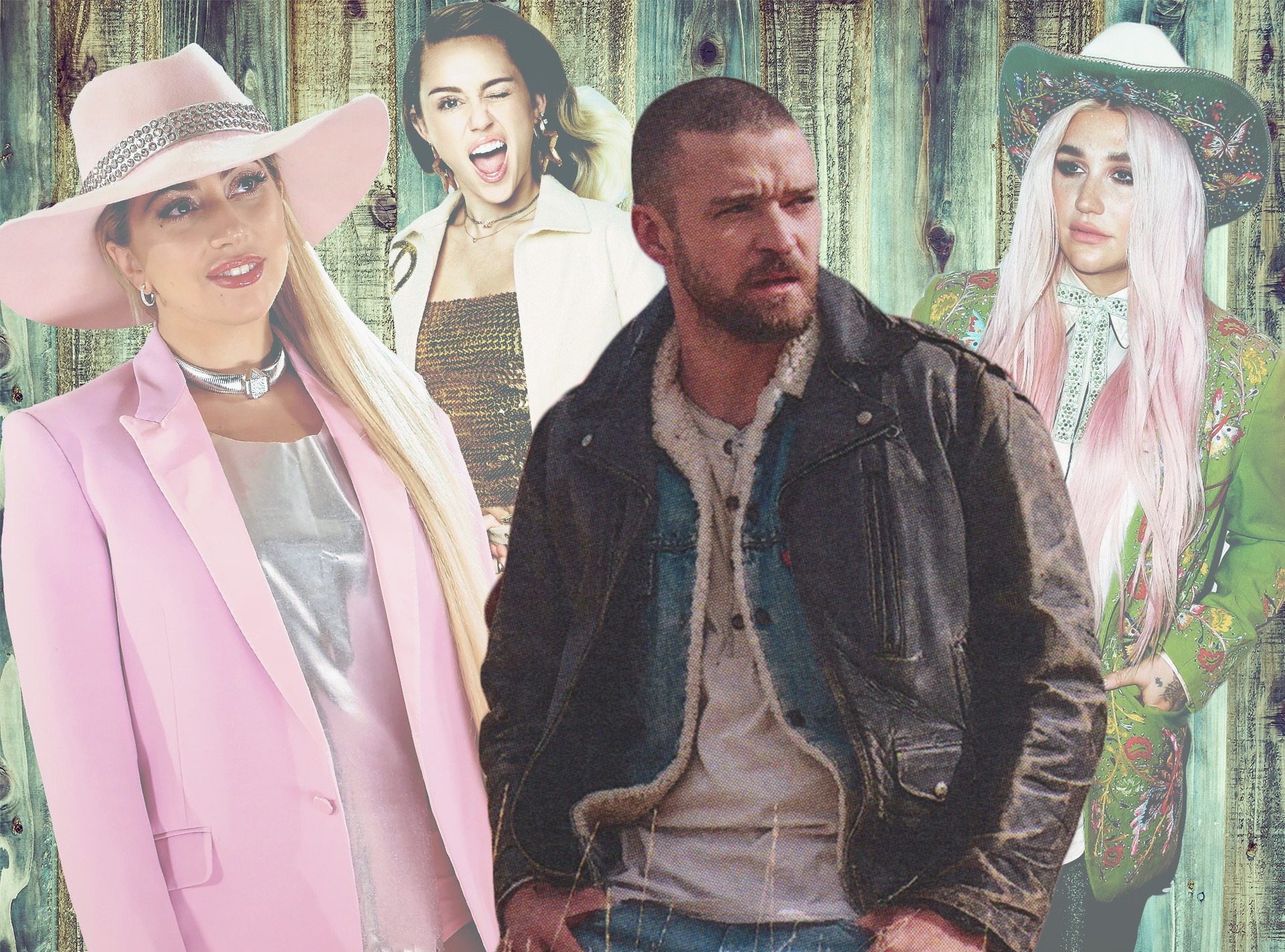 Justin Timberlake, Country Music, Kesha, Lady Gaga, Miley Cyrus