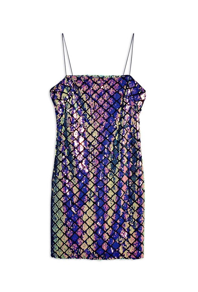 Topshop diamond 2025 sequin slip dress