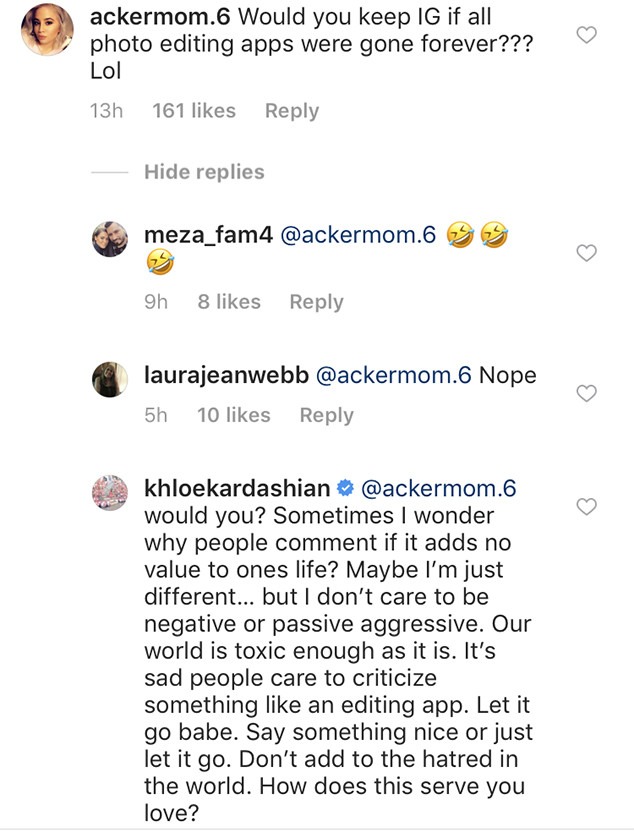 Khloe Kardashian, Instagram