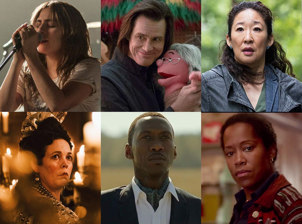 Lady Gaga, Jim Carrey, Sandra Oh, Olivia Colman, Mahershala Ali, Regina King