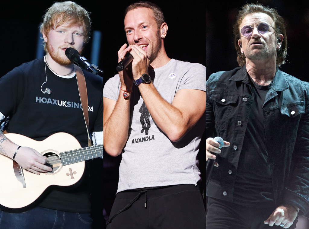Ed Sheeran, Chris Martin, Bono