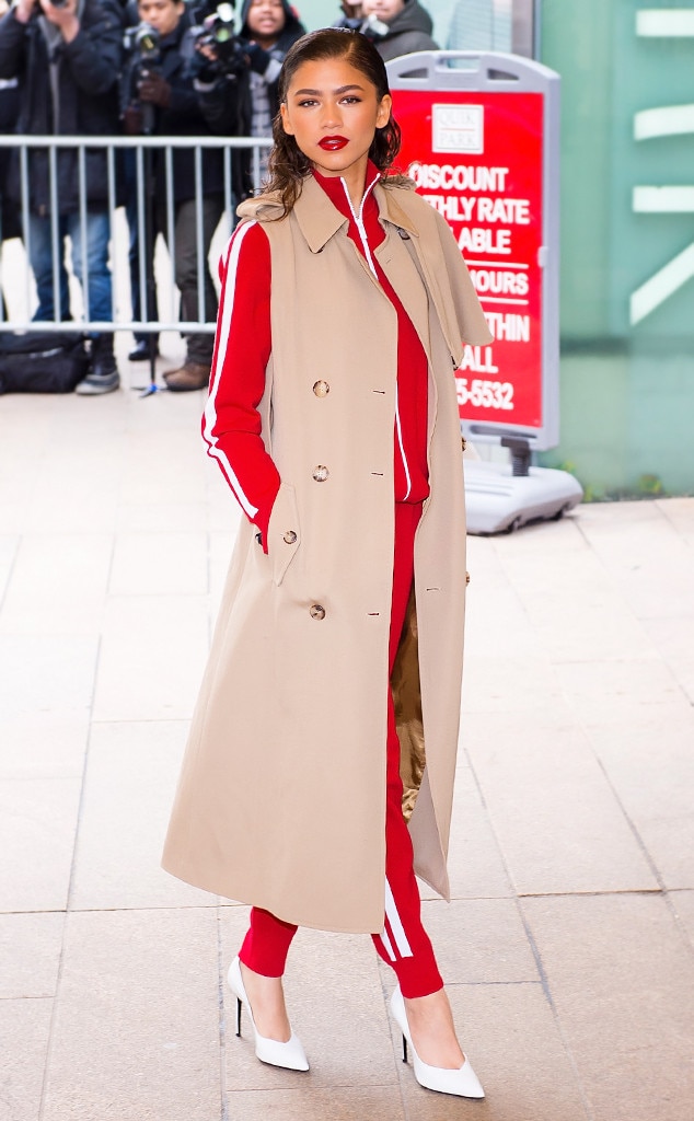 Michael kors red hot sale trench coat