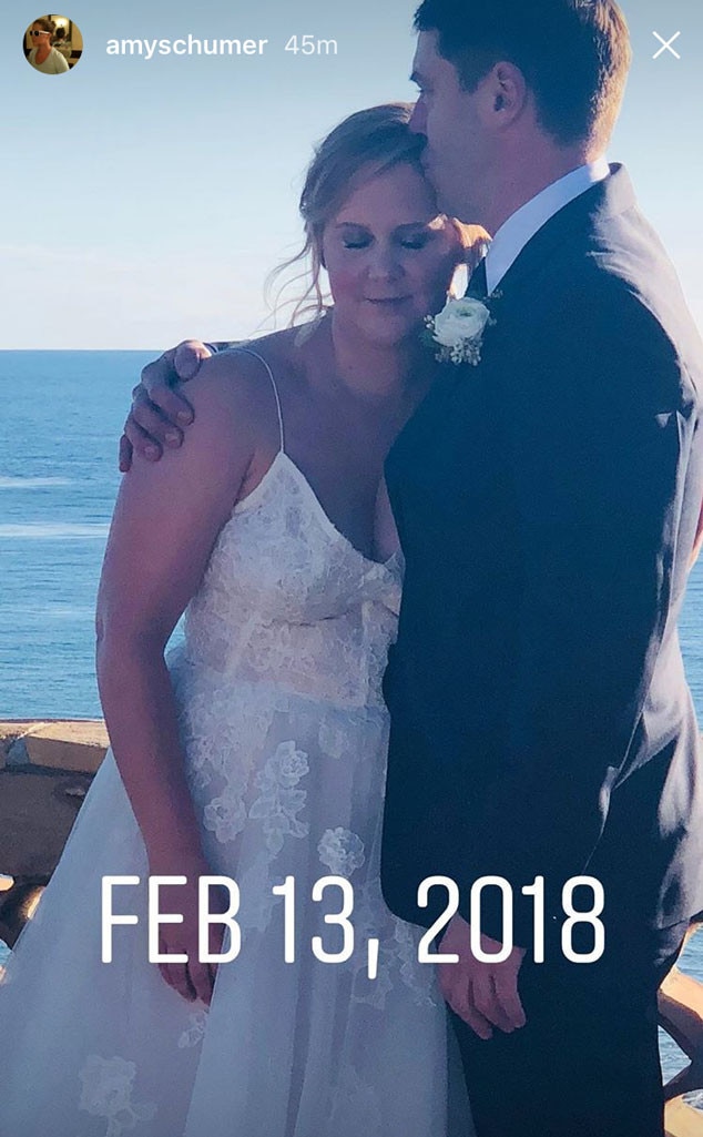 February 13 2018 From Amy Schumer And Chris Fischer Wedding Photos E News 