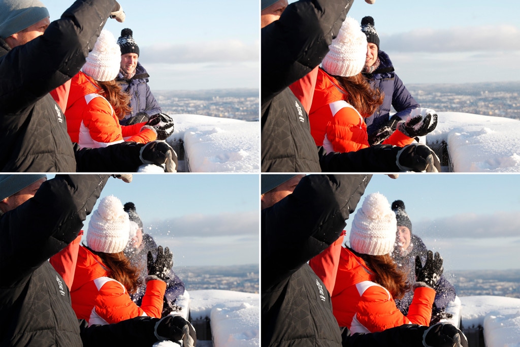 Kate Middleton, Prince William, Snowball Fight