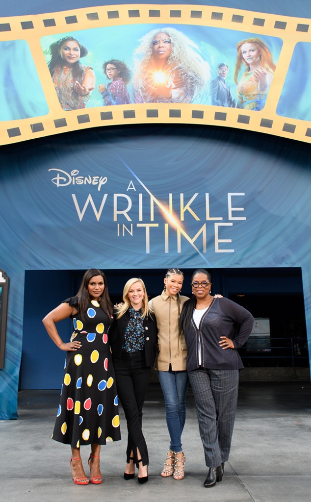 Mindy Kaling, Reese Witherspoon, Storm Reid, Oprah Winfrey, A Wrinkle in Time, Disneyland