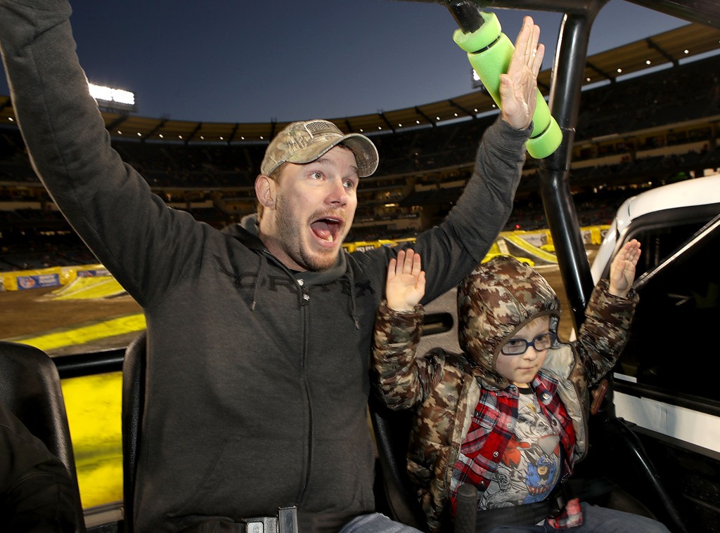 Chris Pratt and Son Jack Have a Fun Boys' Night at 2018 Monster Jam | E ...