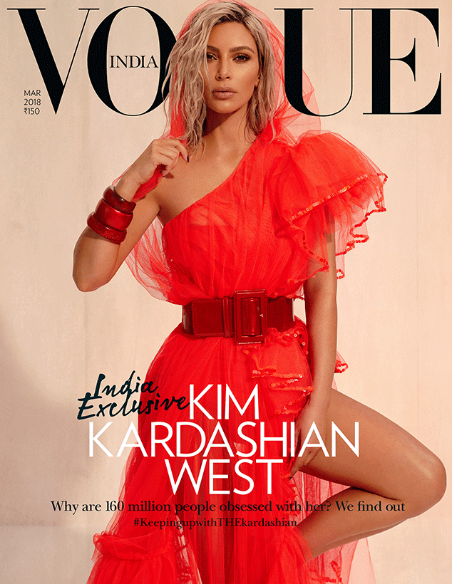 Kim Kardashian Covers Vogue India Dishes On Family Traits E Online kim kardashian covers vogue india