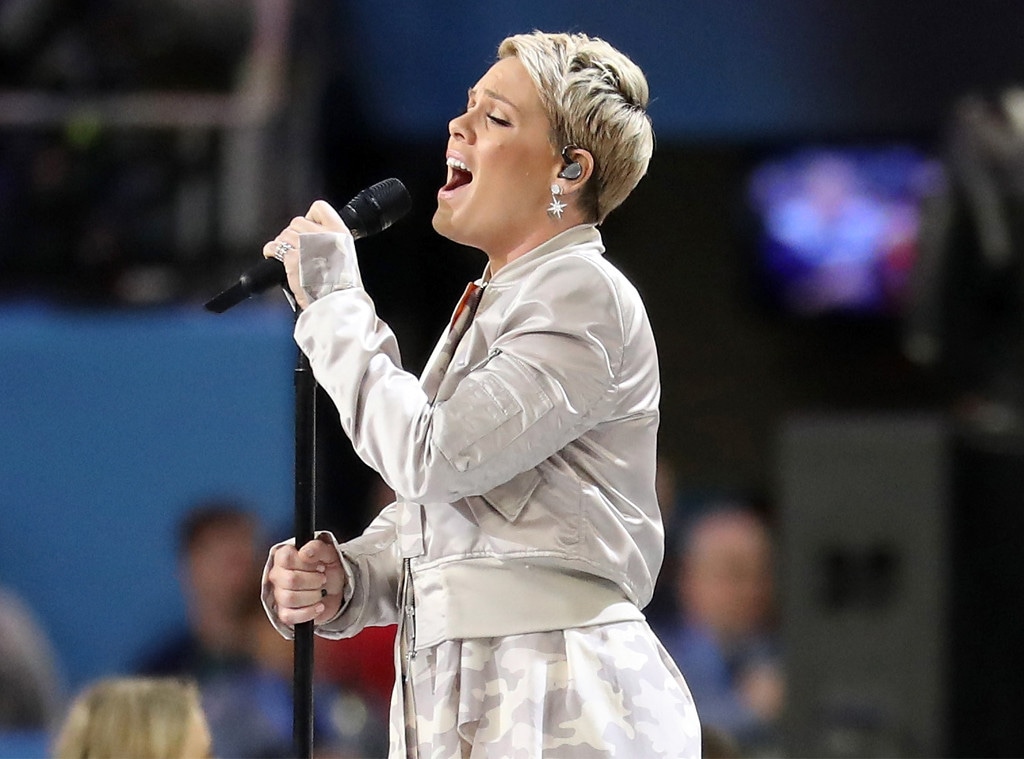 Pink, national anthem, Super Bowl LII, celebs