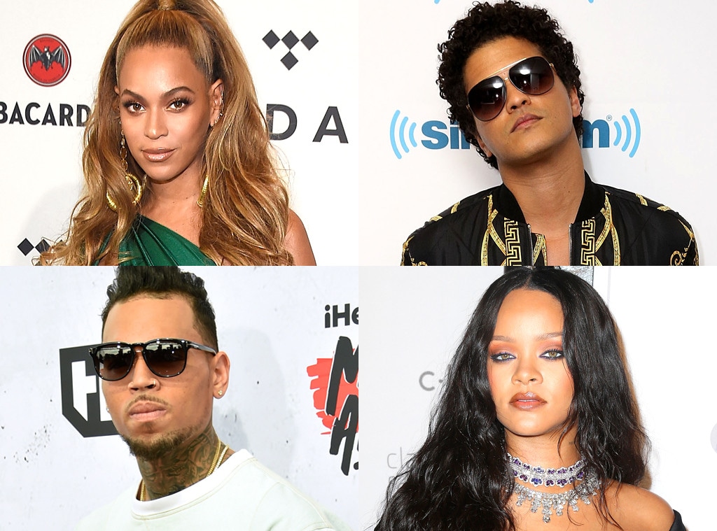 Beyonce, Bruno Mars, Rihanna, Chris Brown
