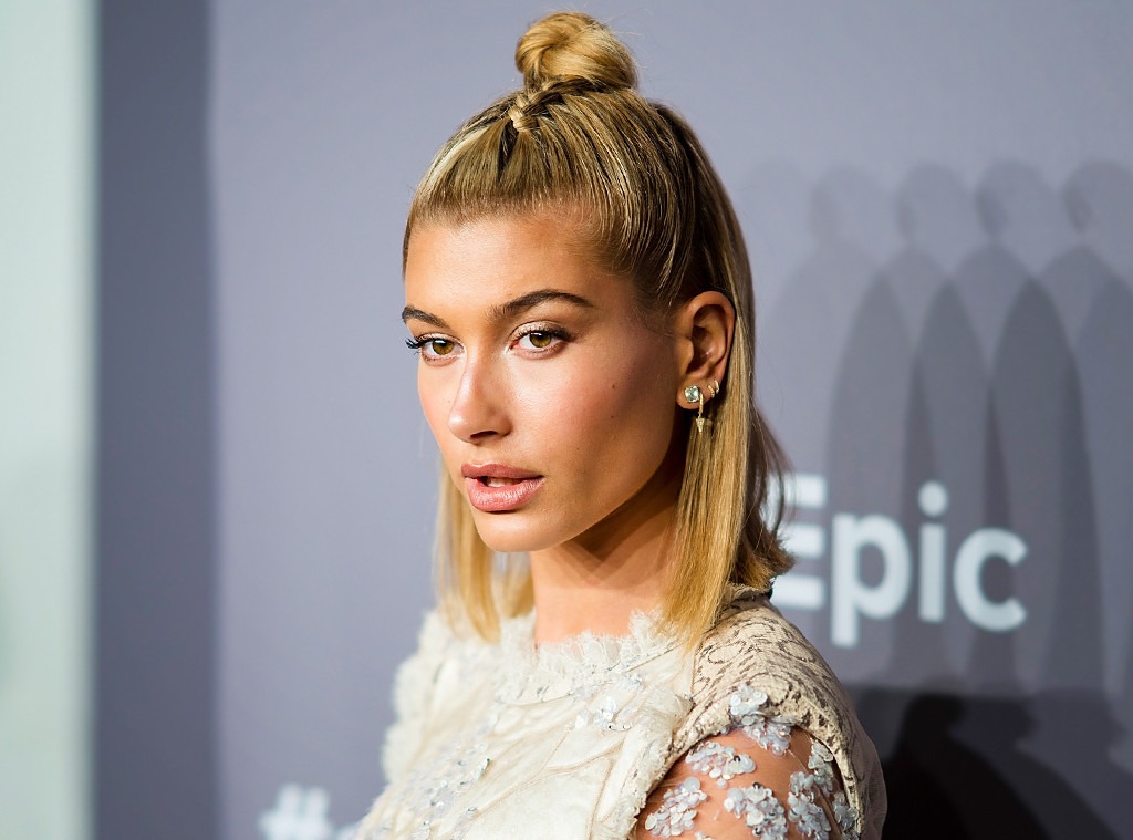 Hailey Baldwins Braid To Bun Is The It Girls Top Knot E