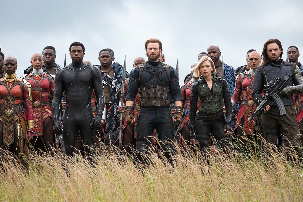 Avengers: Infinity War, Danai Gurira, Chadwick Boseman, Chris Evans, Scarlett Johansson, Sebastian Stan