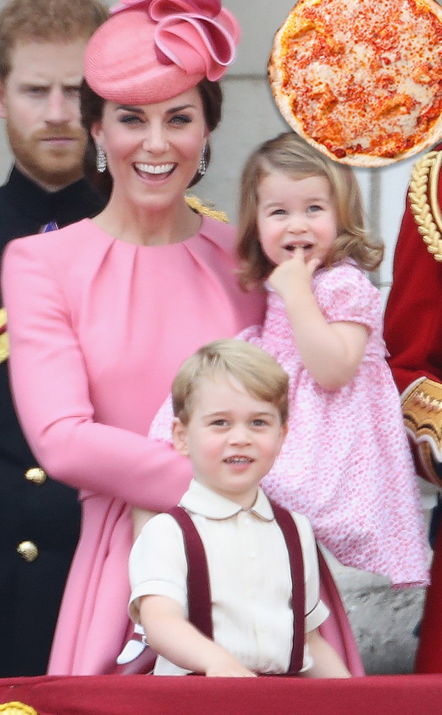 Kate Middleton, Prince George, Princess Charlotte, Pizza