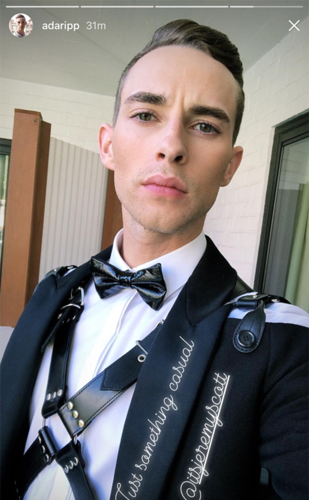 Adam Rippon Walks Oscars 2018 Red Carpet in Bondage Themed Outfit