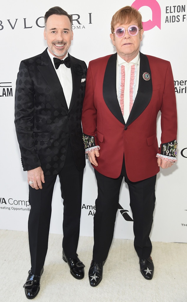 David Furnish & Sir Elton John from Oscars 2018 Party Pics E! News