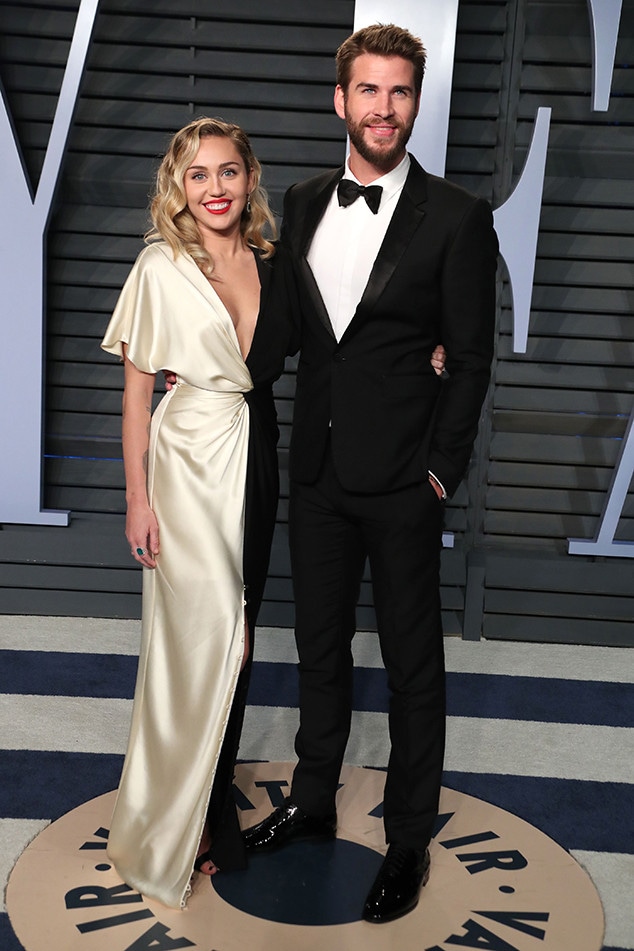 Miley Cyrus, Liam Hemsworth, Vanity Fair Oscar Party 2018