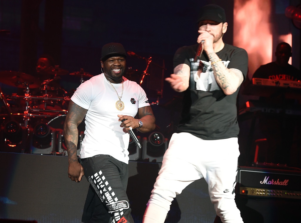 Eminem Performs With 50 Cent Dr Dre And More Stars At Coachella 18 E Online Eminem Performs With 50 Cent Dr Dre And More Stars At Coachella 18 E Online