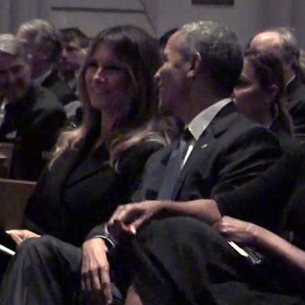 Image result for melania with obama at bush funeral