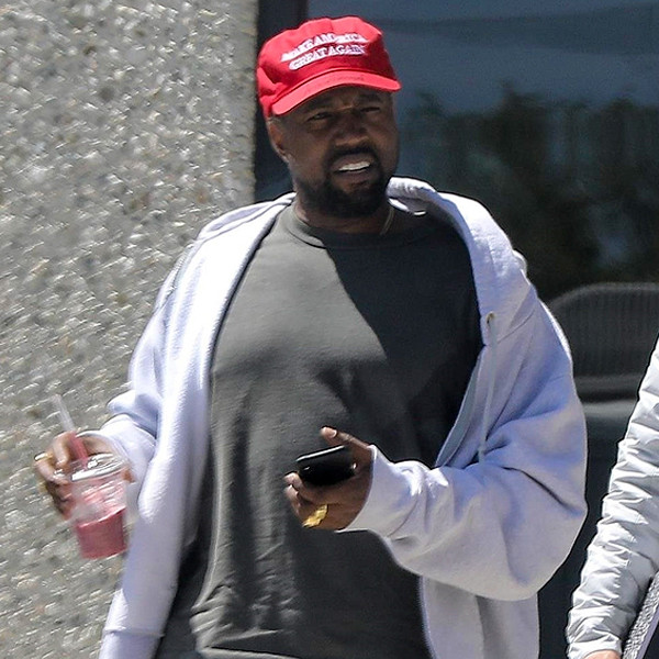 Kanye West Steps Out in His Make America Great Again Hat 