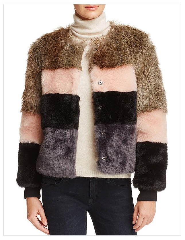 ESC: Saturday Savings Market, Colorblock Faux Fur