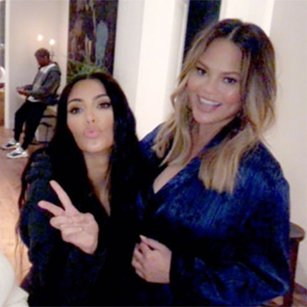 Chrissy Teigen and John Legend Celebrate at Baby Shower With Kim Kardashian and Kanye West