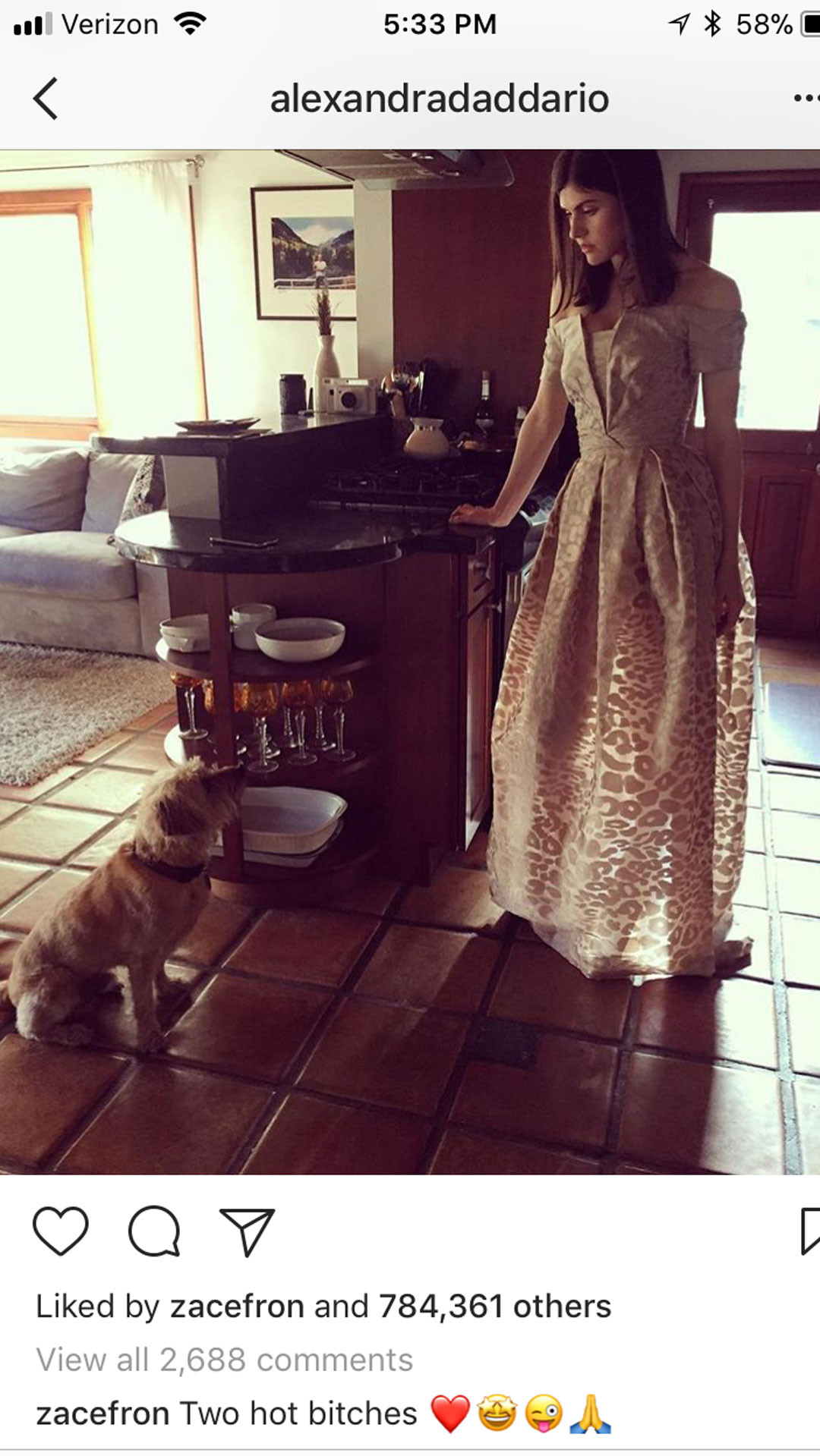 Zac Efron, Alexandra Daddario, Instagram