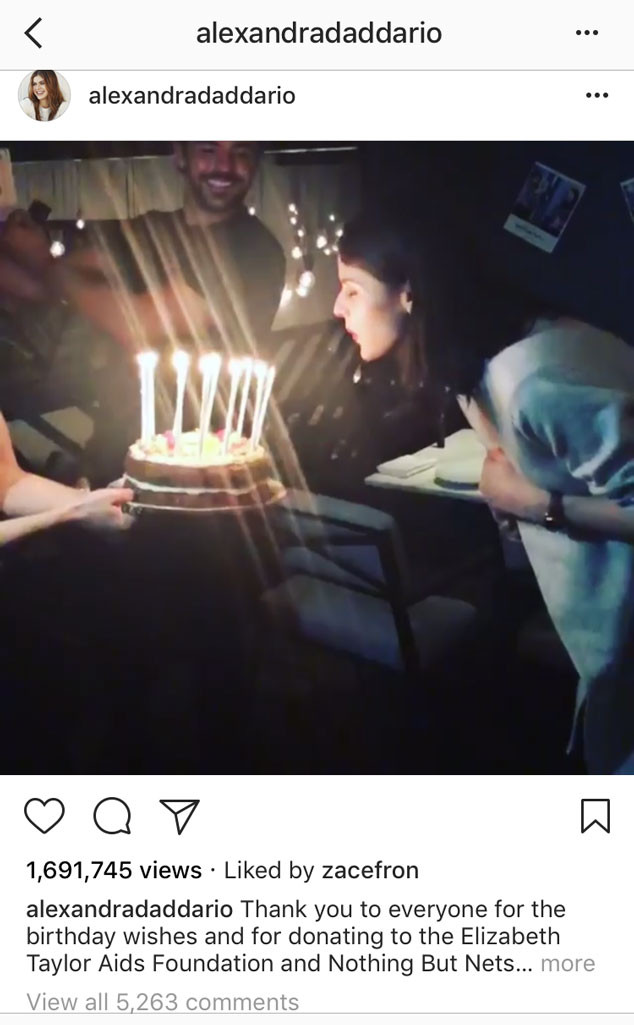 Zac Efron, Alexandra Daddario, Instagram