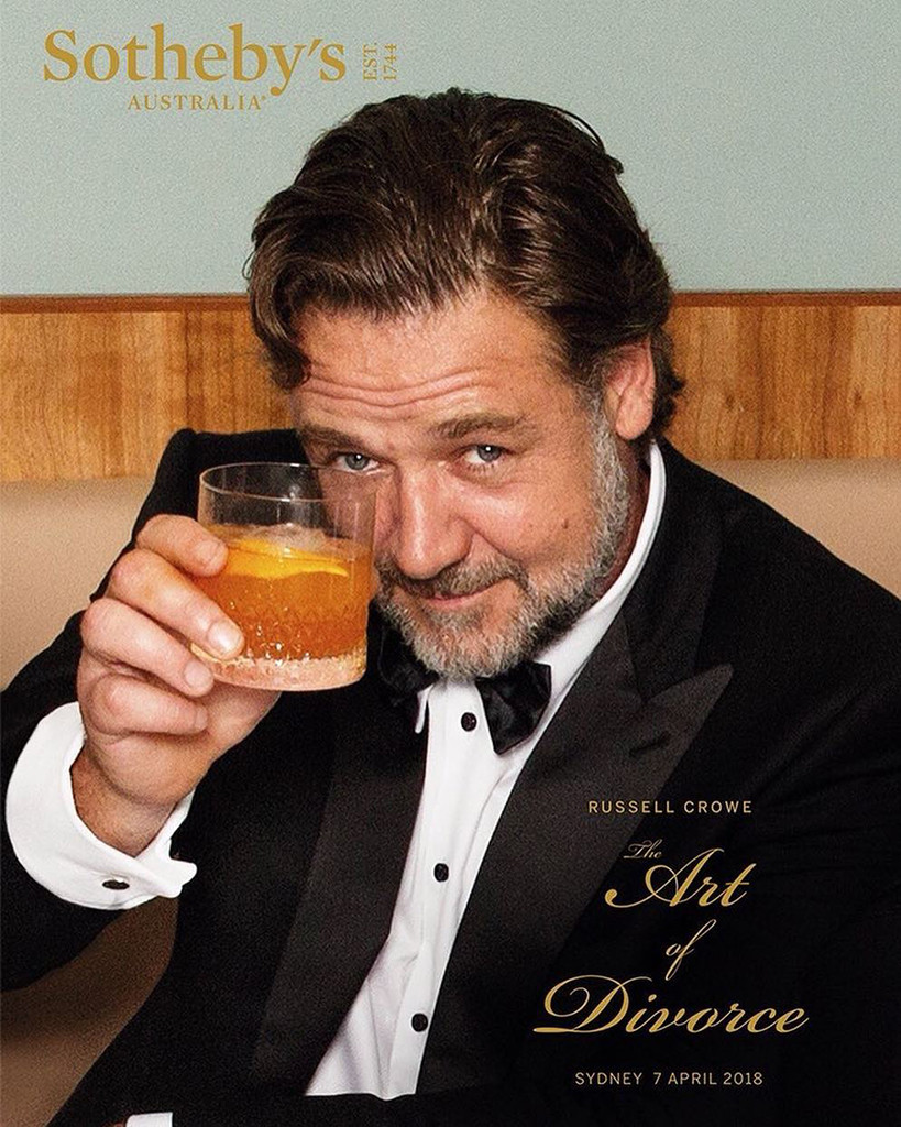 Russell Crowe, Art of Divorce, Sotheby's, auction