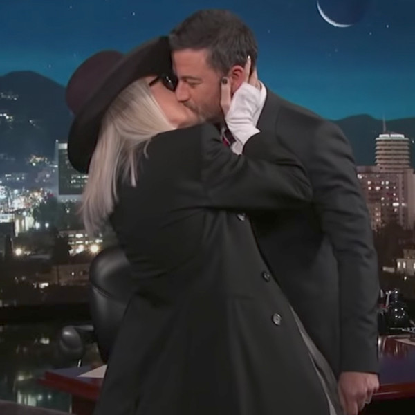 Jimmy Kimmel Gets a Kiss From Diane Keaton & He Can't Stop Blushing