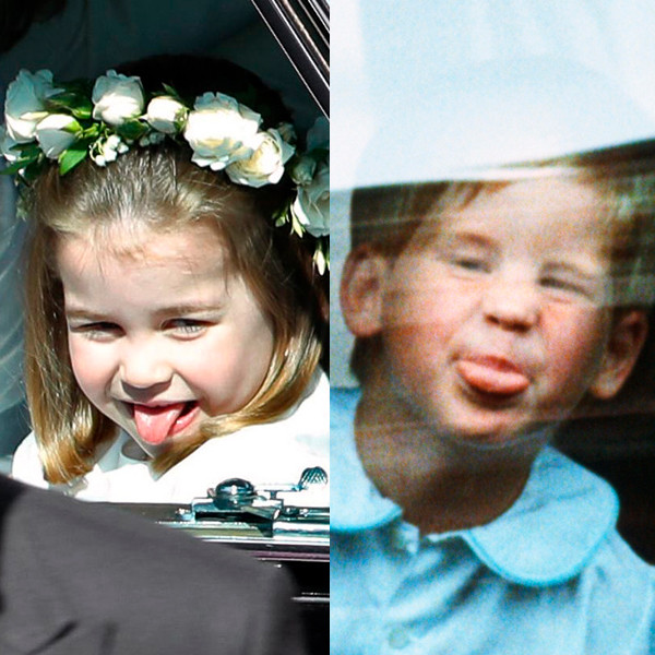 Princess Charlotte and Her Tongue Pull a Prince Harry at Royal Wedding