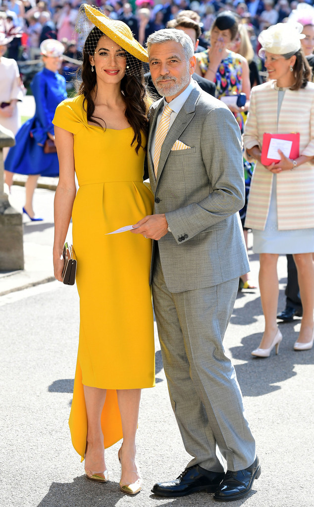 George & Amal Clooney Make a Colorful Splash at Royal Wedding | E! News UK