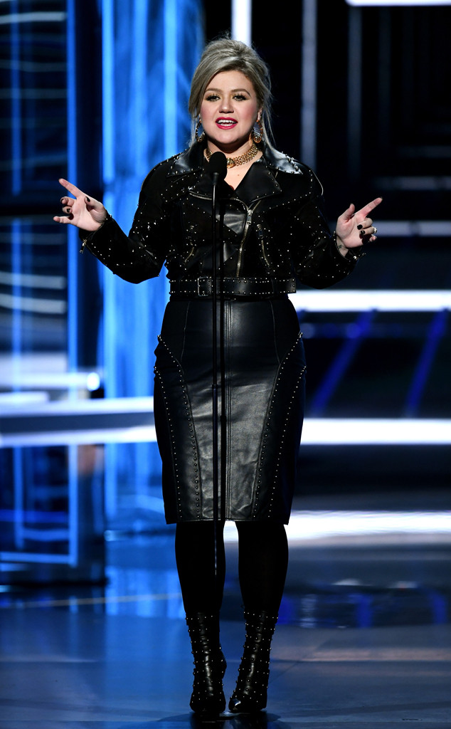 Lady in Leather from Kelly Clarkson's Wardrobe Changes at the 2018