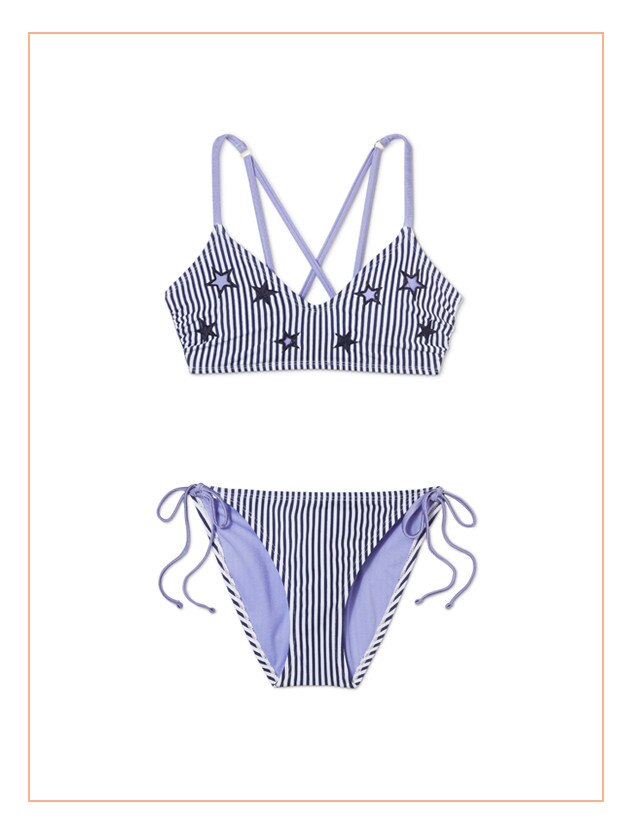 target blue and white bikini