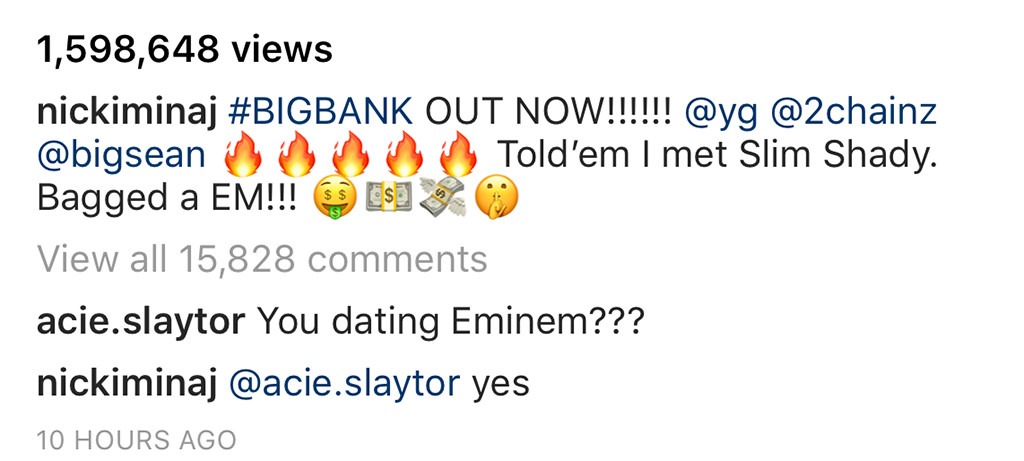 Nicki Minaj, Instagram