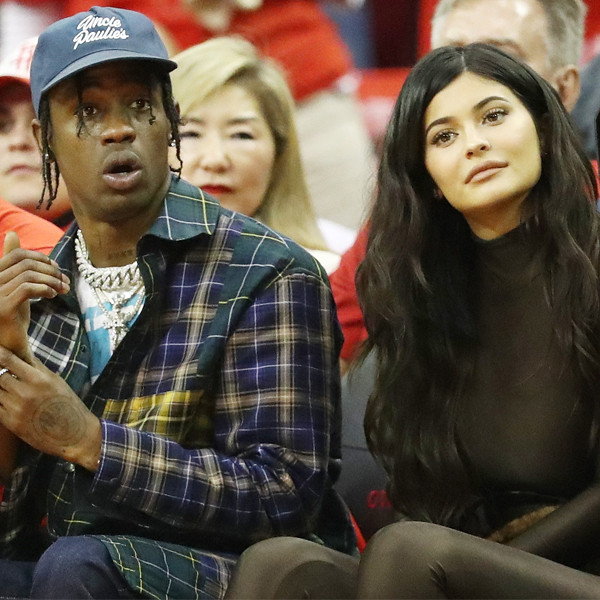 Kylie Jenner & Travis Scott Enjoy Courtside Date Night at NBA Playoffs ...