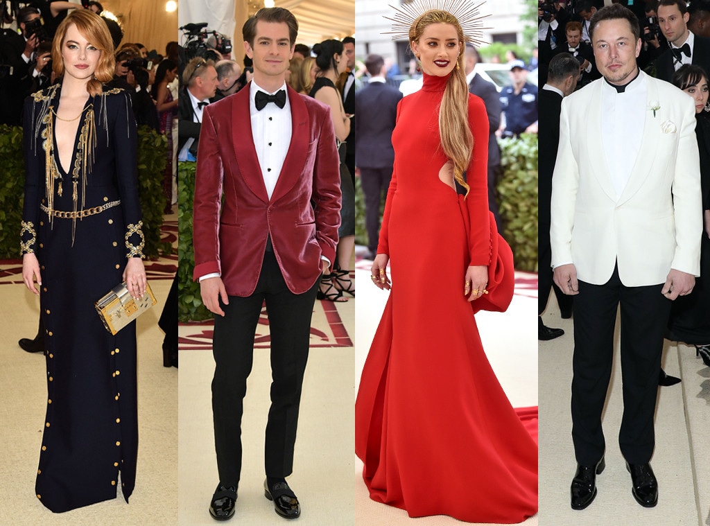 Emma Stone, Andrew Garfield, Amber Heard, Elon Musk, 2018 Met Gala Exes