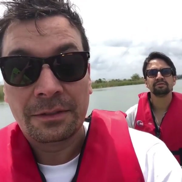 See Jimmy Fallon Lin Manuel Miranda Sing About Their Matching Goatees