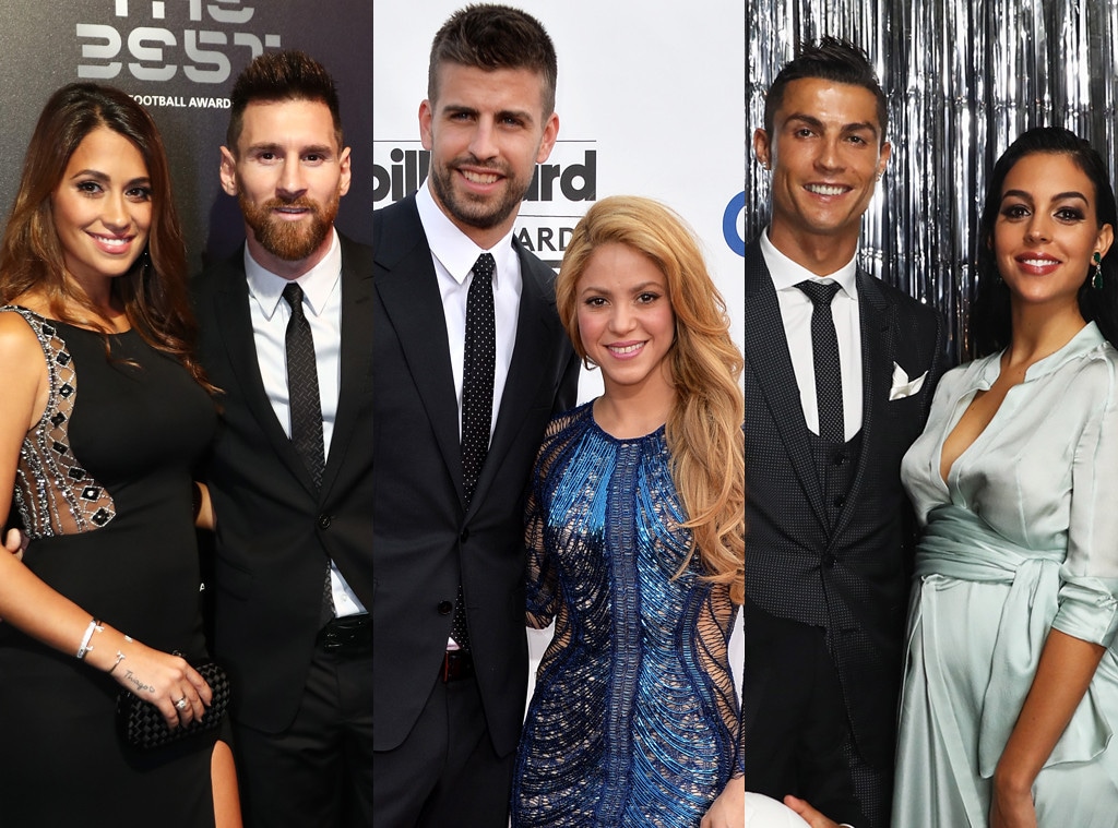 Gerard Pique, Shakira, Lionel Messi, Antonella Roccuzzo, Cristiano Ronaldo, Georgina Rodriguez