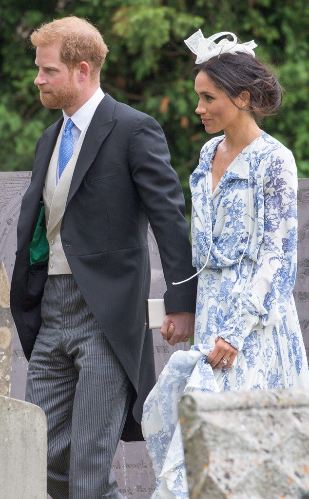 Meghan Markle Nearly Tumbles at Prince Harry's Cousin's Wedding Meghan Markle Nearly Tumbles at Prince Harry's Cousin's Wedding