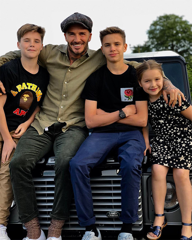 David Beckham, Romeo Beckham, Cruz Beckham, Harper Beckham, Father's Day 2018