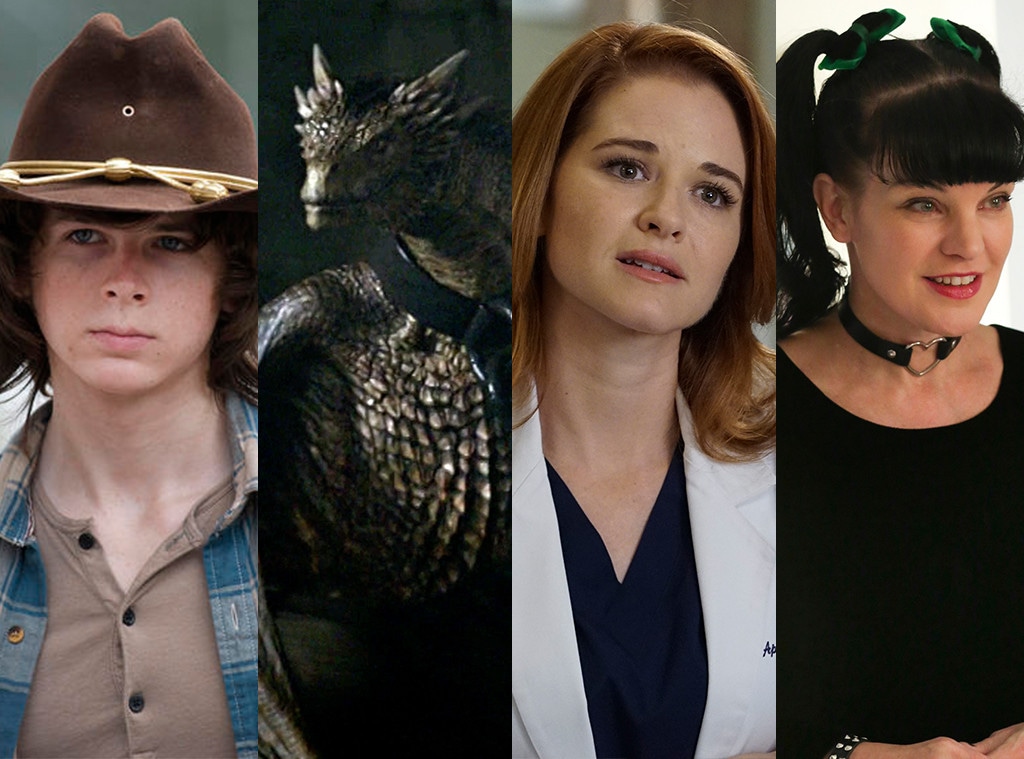 Chandler Riggs, Viserion the Dragon, Pauley Perette, Sarah Drew, Saddest Death Split, Actor Exit Split